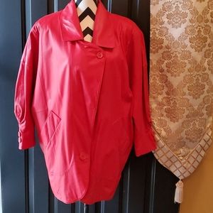 Vintage 80's GIII Red Leather Coat/Jacket Sm